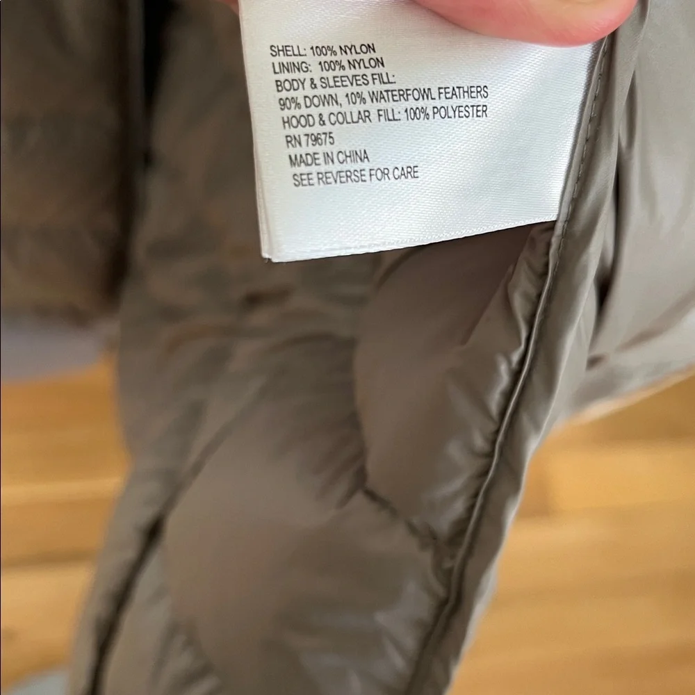 Michael Kors Packable Down Fill Taupe Brown‎ Tan Long Jacket Coat XL